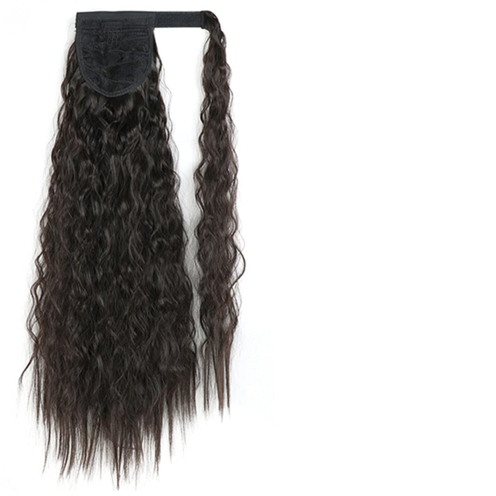 Unisex Brown 22 Inch Synthetic Clip In Wavy Ponytail Extension Ombre Blonde Hairpiece
