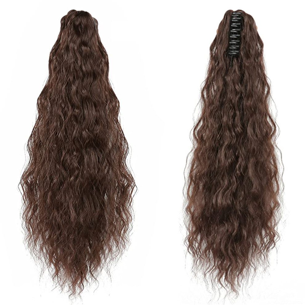 Ponytail Hair Extension Synthetic Claw Clip Kinky Curly Hair Piece 22in Heat Resistant 140g