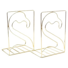 Metal Bookends Flamingo Design Decorative Book Stoppers for Home Office Bookshelf