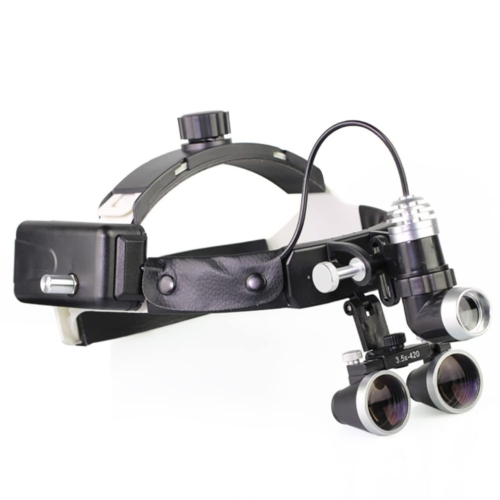 Dental Loupes with Headlight 2.5X/3.5X Surgical Magnifying Glasses True Color Optics