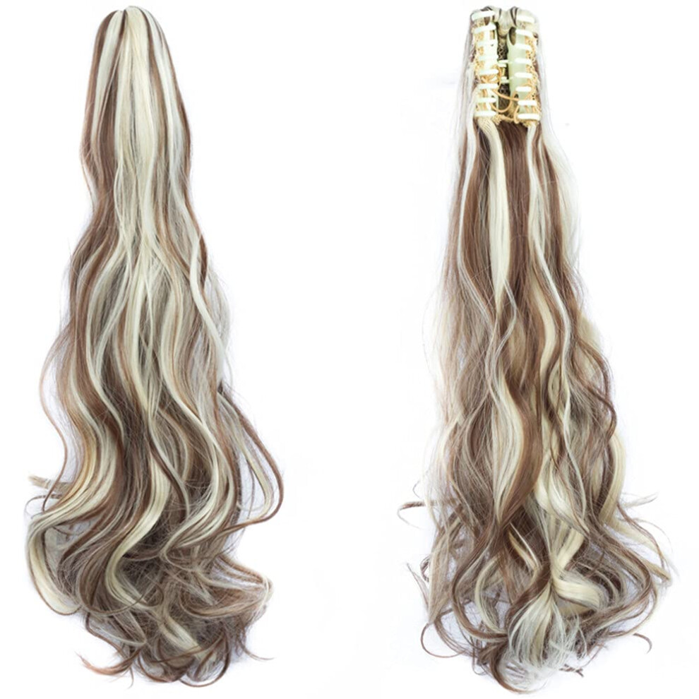 Clip in Ponytail Hair Extension Kinky Curly Hair Piece Heat Resistant Synthetic 22 Inches 140g