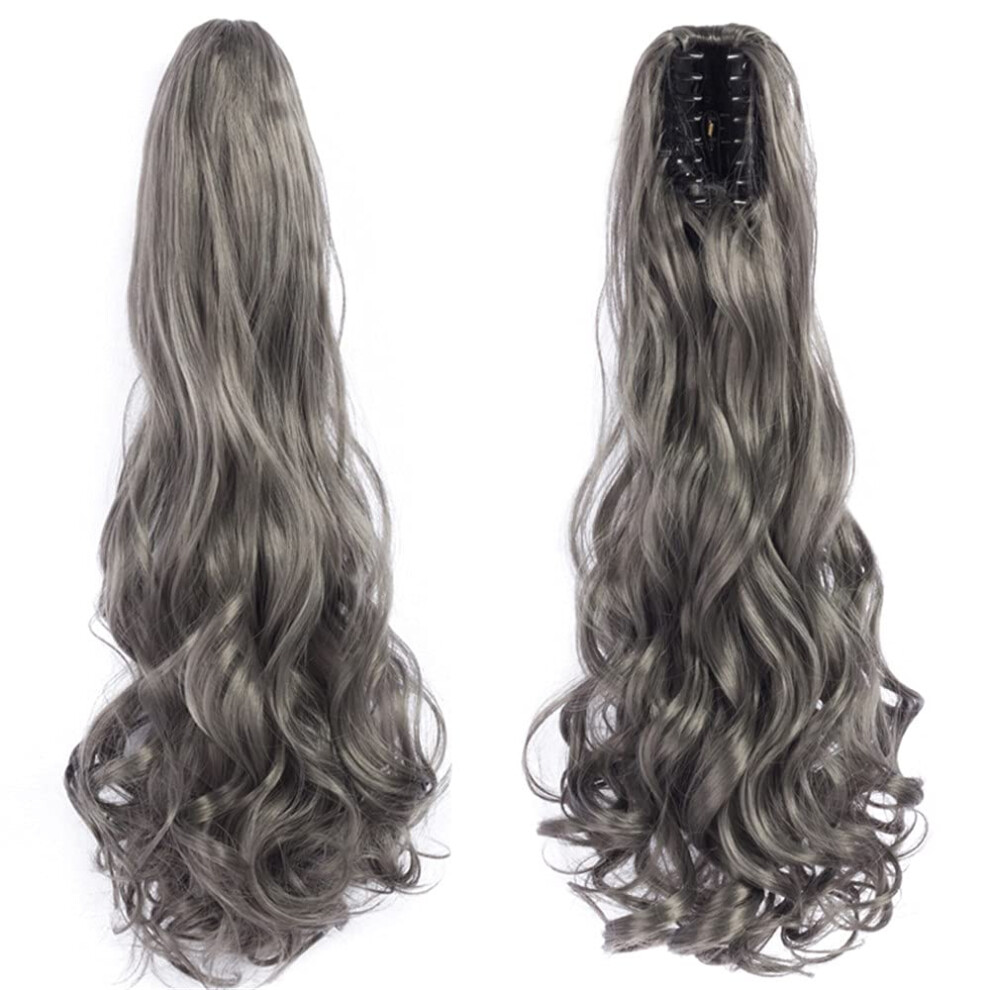 Ponytail Hair Extension Claw Clip Kinky Curly Synthetic HeatFriendly Fiber 22 Inches for Women