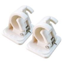 2 Pack White Curtain Rod Clips Wall Mount Hooks for Shower Curtain and Hanging Rod