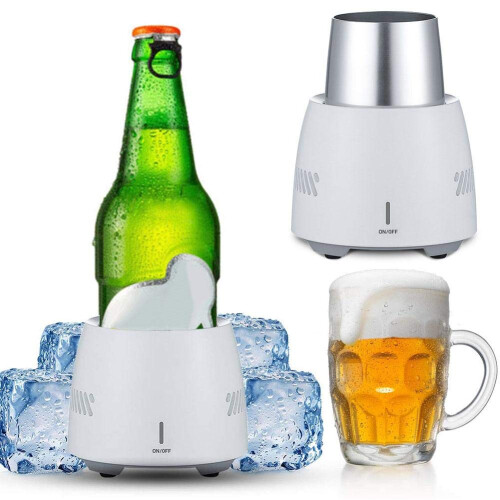 Portable Beverage Cooler Fast Cooling Cup for Beer Wine Compact EU Plug Black 1