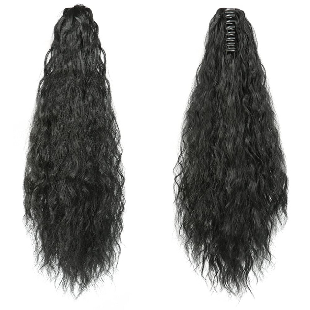 Ponytail Hair Extension Kinky Curly Synthetic Claw Clip 22in Heat Resistant Natural Volume Boost