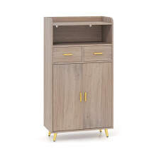 Buffet - HELLOSHOP26 - Armoire de Cuisine - 60 x 30 x 113 cm - Métal - Gris Lavé