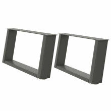 Pieds de table basse - HELLOSHOP26 - Lot de 2 - Acier thermolaqué - 60 x 31 cm - Anthracite