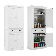 Buffet de cuisine - HELLOSHOP26 - 76 x 40 x 183 cm - MDF - Design moderne - Espace de rangement généreux