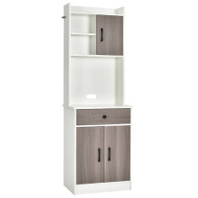 Buffet de cuisine - HELLOSHOP26 - 60 x 40 x 180 cm - Blanc - MDF - Design élégant et pratique