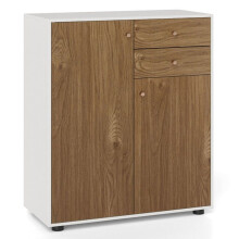 Buffet de cuisine - HELLOSHOP26 - 74 x 35 x 85,5 cm - Bois aggloméré - 3 tiroirs - Finition blanche