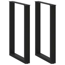 Pieds de table de bar - HELLOSHOP26 - Lot de 2 - Acier thermolaqué - 60 x 90-91 cm - Noir