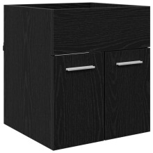 Schrank mit integriertem Waschbecken - HELLOSHOP26 - Modernes Modell - Schwarz - 41 x 38,5 x 46 cm - Großer Stauraum