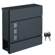 Brievenbus - HELLOSHOP26 - Modern model - Antracietgrijs - Vergrendelbare deksel - Waterdicht