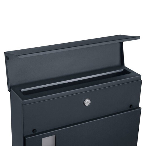 Cassetta postale - HELLOSHOP26 - Modello moderno - Grigio antracite - Coperchio bloccabile - Resistente all'acqua 1