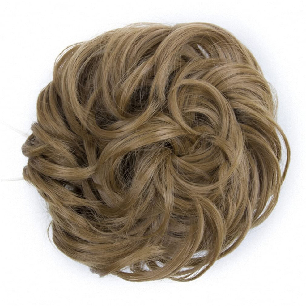 Unisex Messy Hair Bun Extension For Women Synthetic Chignon Hairpiece Clip In Ponytail Blonde #27