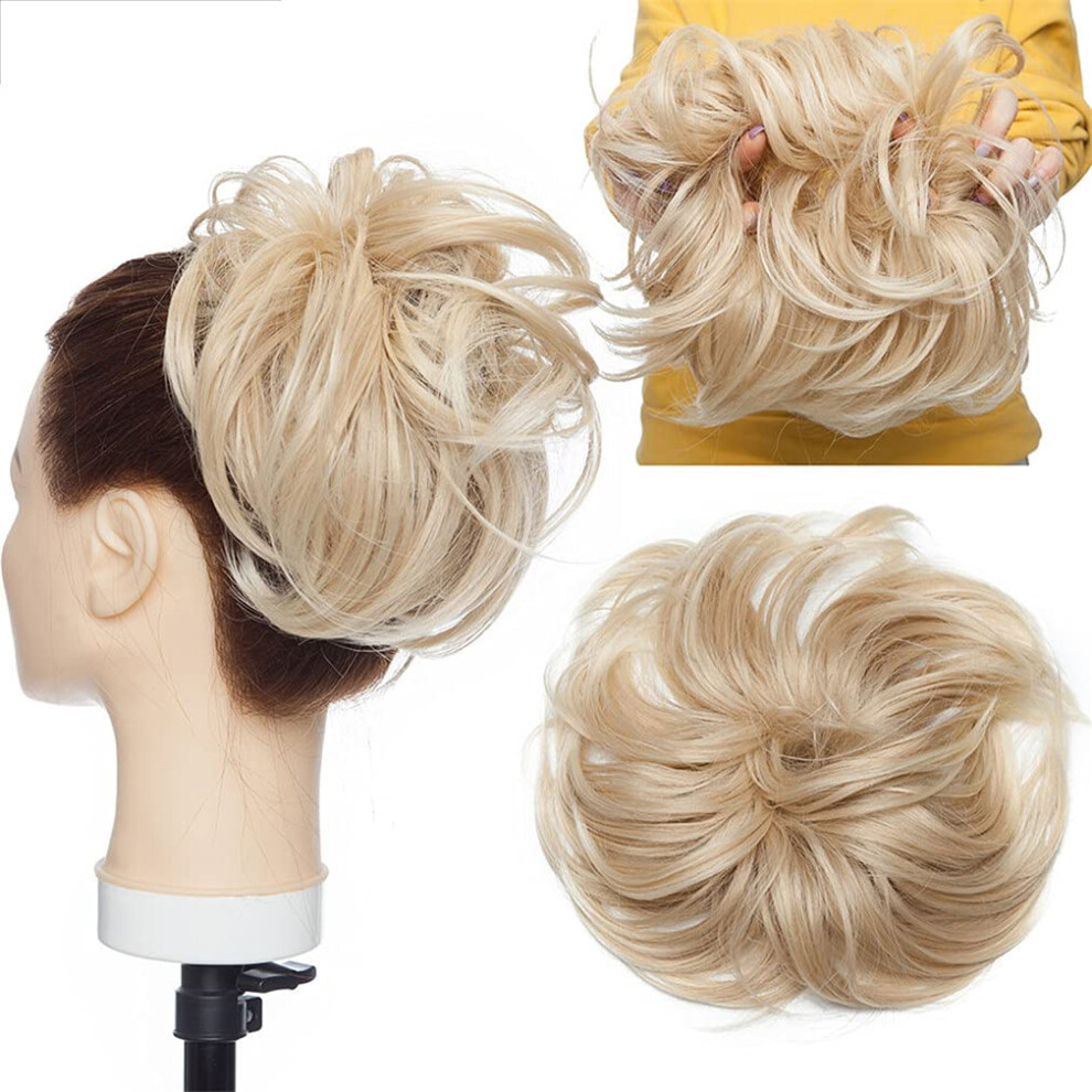 Unisex Messy Bun Hairpiece With Elastic Band, Curly Chignon Hair Extension For Women, Instant Volume Boost