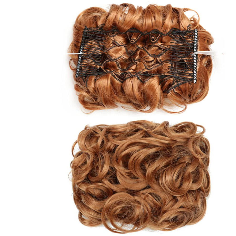 Unisex Messy Bun Hairpiece Clip In Synthetic Curly Chignon Hair Extension For Instant Volume And Natural Look