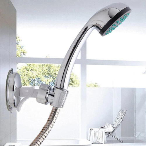 Shower Head Holder with Strong Suction Cup, Adjustable Wall Mount, Tool Install, ABS Plastic 1