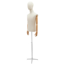 Male Mannequin Torso with Stand, Adjustable Height Dress Form for Clothing Display, Silver 5376in