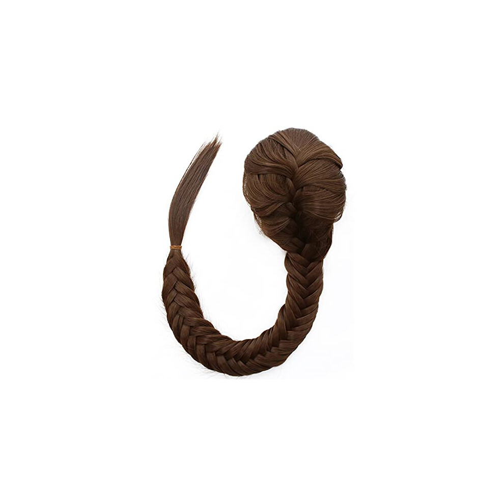 Unisex Fishtail Braid Ponytail Extension 22 Inch Clip In Synthetic Hairpiece With Secure Claw Clip