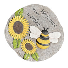 Garden Stepping Stones WeatherResistant Resin with Unique Footstep Sunflower Design for Patio and Lawn