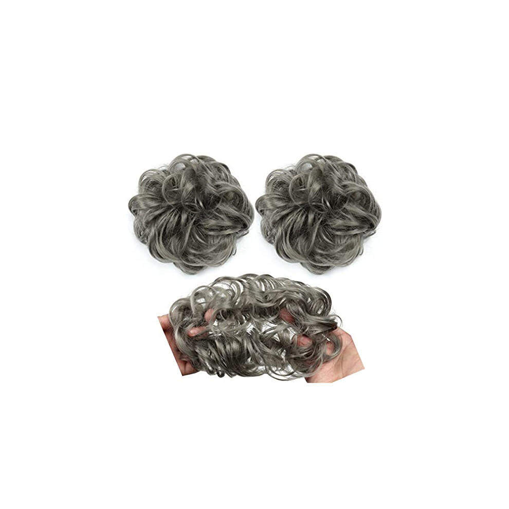 Unisex Synthetic Hair Bun Messy Curly Chignon Hair Extension With Elastic Band For Women Updo Styling