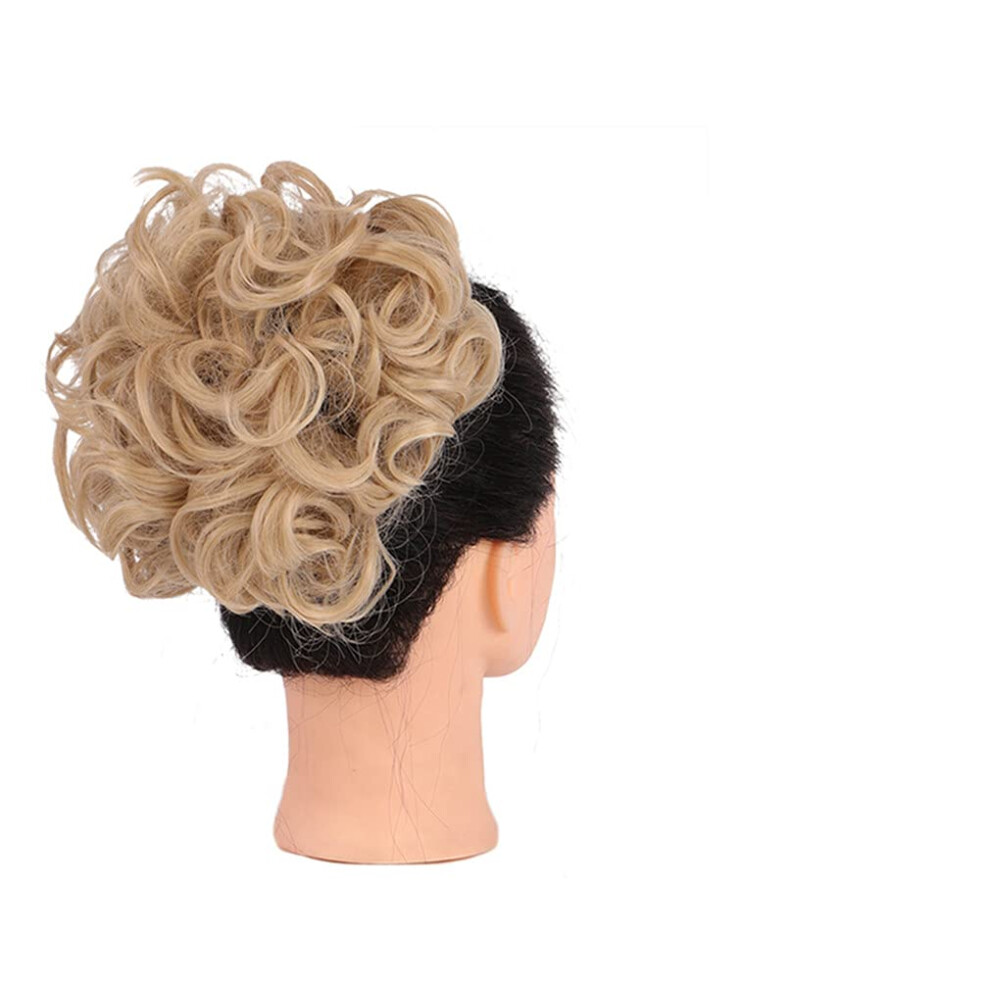 Unisex Curly Hair Bun Extension 18H613 Synthetic Messy Chignon Hairpiece For Women With Instant Volume Boost