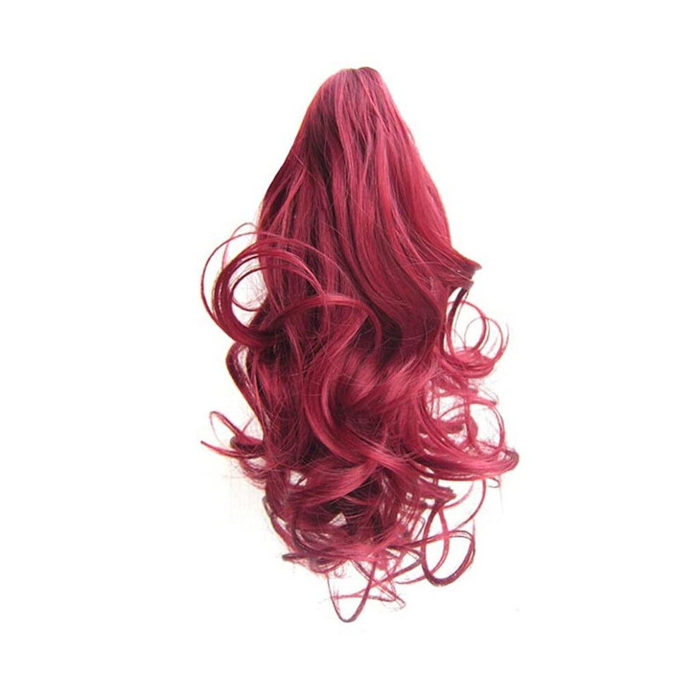16 Inch Ombre Synthetic Curly Clip In Ponytail Extension HeatStyling Ready for Instant Volume