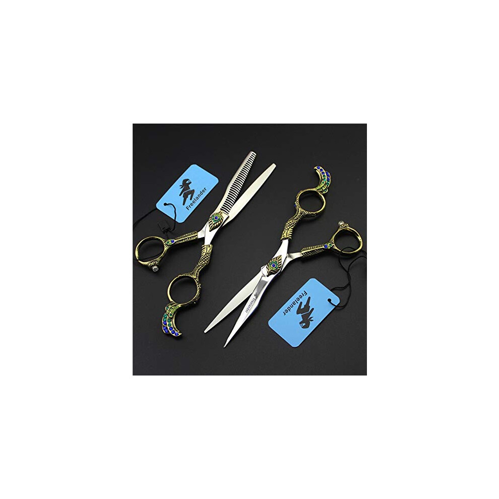 Professional Hair Cutting Scissors 6.0 Inch 440C Stainless Steel Barber Scissors for Hair and Beard