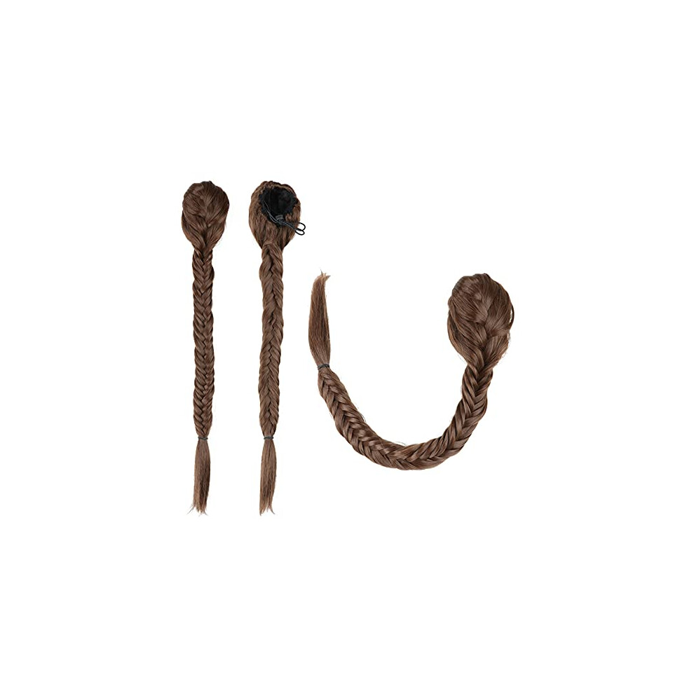 Unisex Synthetic Braided Ponytail Hairpiece With Secure Claw Clip, Long Fishtail Braid Extension