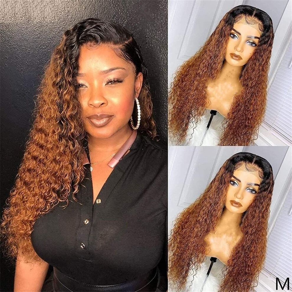 24 Inch Curly Human Hair Lace Front Wig Brazilian 13x4 with Baby Hair for Black Women