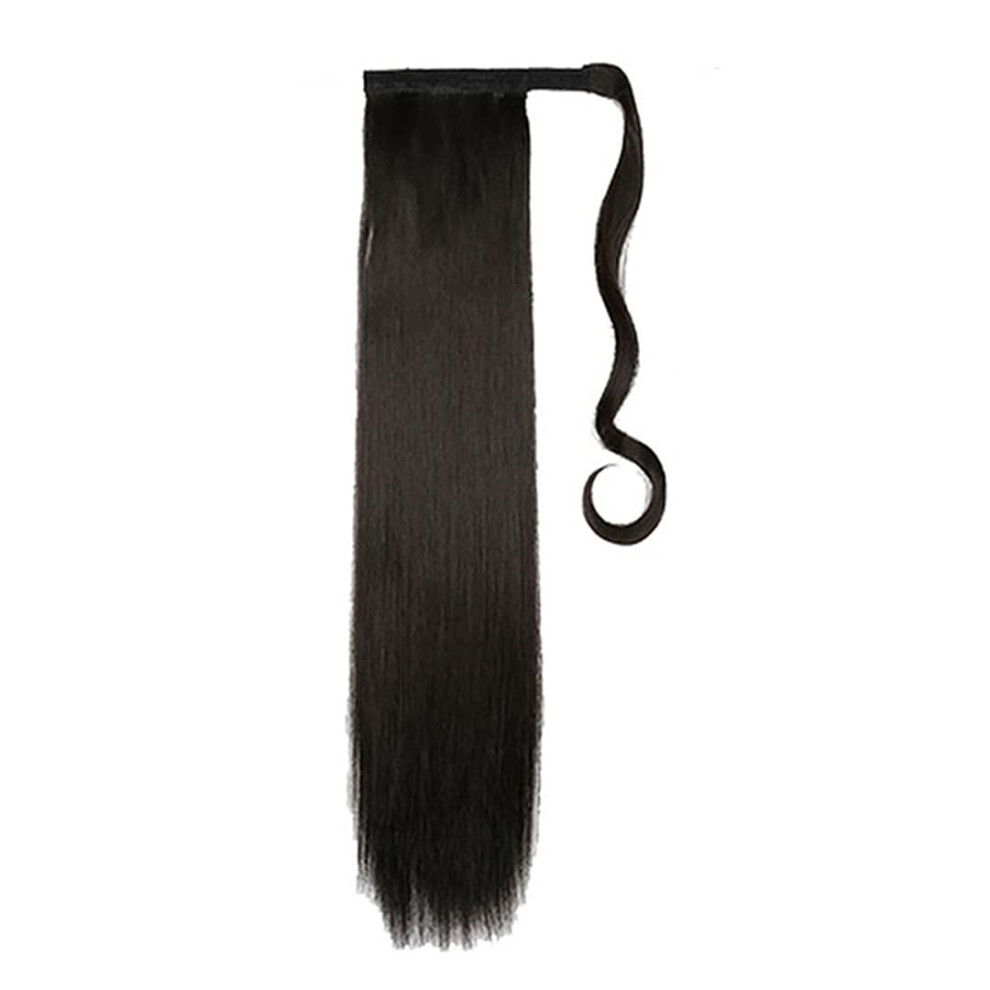 Unisex 24 Inch Curly Clip In Ponytail Extension With Wrap Around Synthetic Hairpiece For Instant Volume