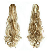 Ponytail Hair Extensions Clip In Synthetic Curly Hairpiece 22 Inch Brown Blonde 6H86H613