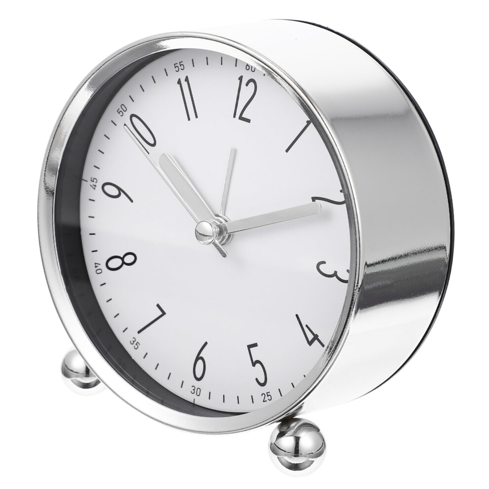 Loud Alarm Clock For Heavy Sleepers Compact Bedside Table Clock With Durable Iron Frame White