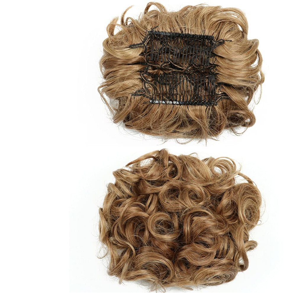 Unisex Hair Bun Extension With Large Comb Clip, Synthetic Messy Bun Hair Piece For Instant Volume And Updo Styling