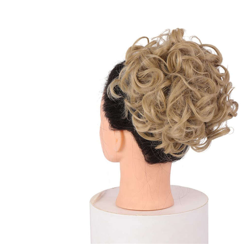 Unisex Curly Hair Bun Clip In Extension With Hair Pins, Messy Chignon Updo Hairpiece For Instant Volume