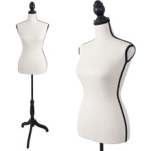 Female Dress Form Mannequin with Adjustable Height Foam Torso and Tripod Stand for Sewing and Display