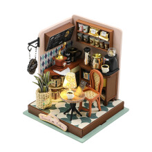 Miniature Dollhouse Kit with LED Lights and Furniture, DIY Wooden House Craft for Adults and Teens
