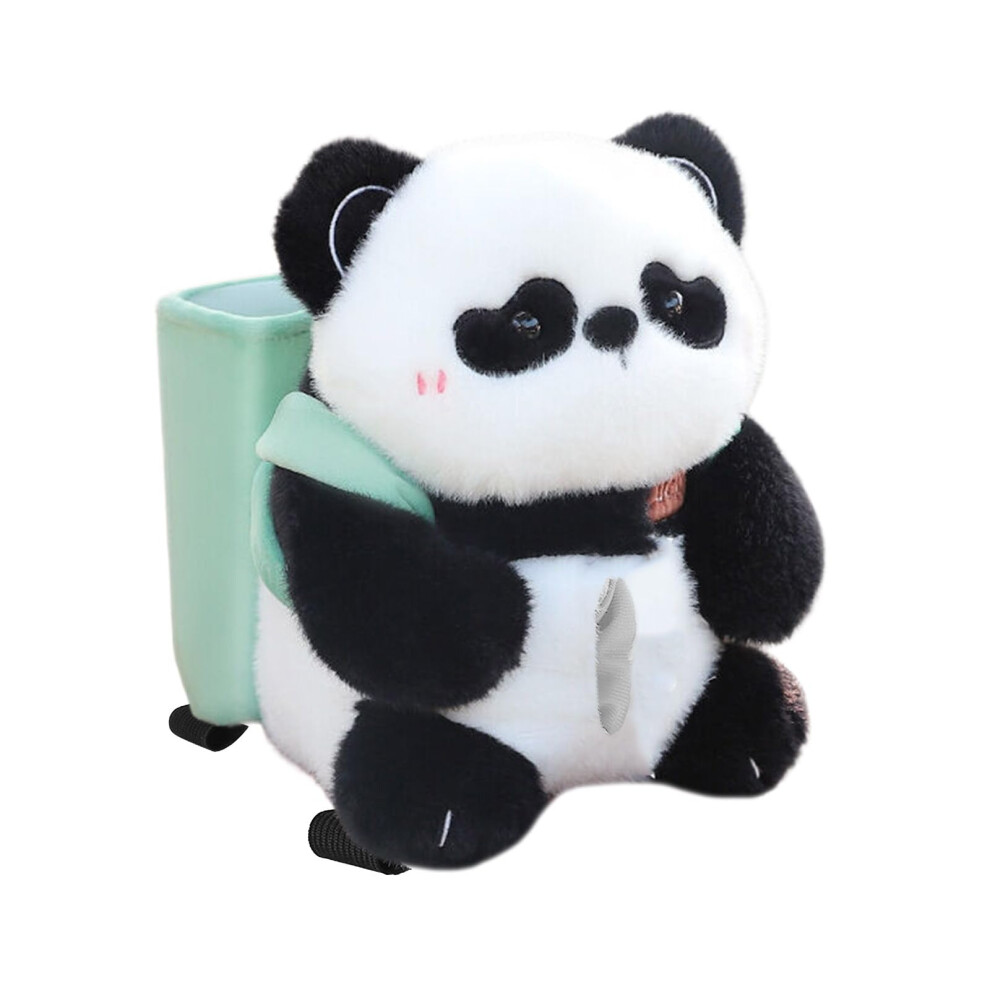 2 In 1 Cute Plush Cartoon Car Tissue Holder And Trash Can Organizer Panda Design 9455672774970