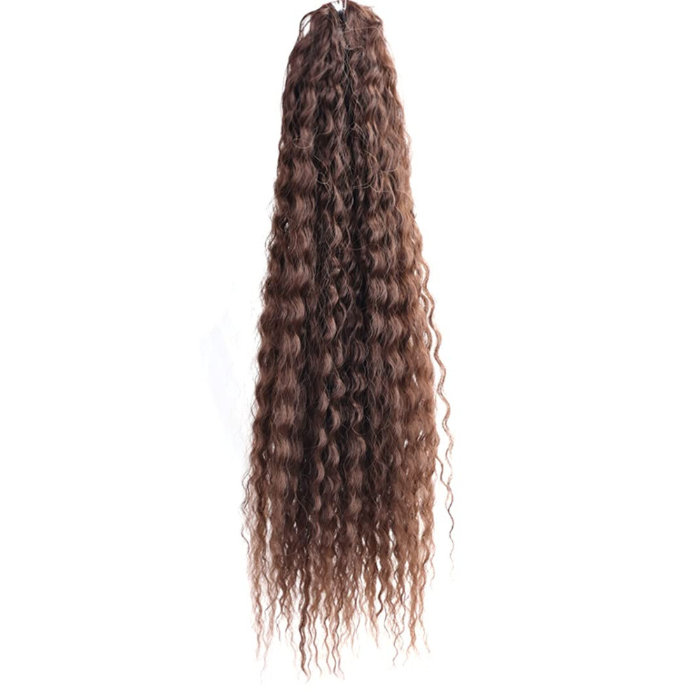 Unisex Synthetic Curly Braiding Hair Extensions 20 Inch Ombre Deep Wave Crochet Braids 6Pcs Heat Resistant