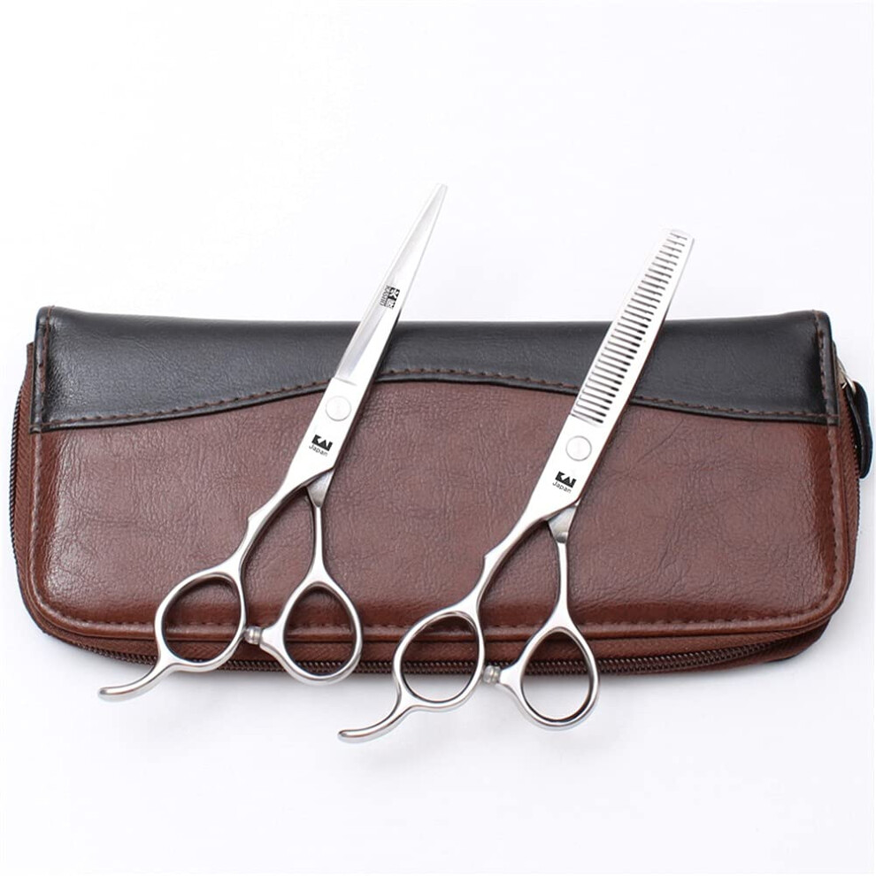 Hair Cutting Scissors Set LeftHanded Japanese Stainless Steel with Thinning Shears for Salon and Home 5.5 Inch