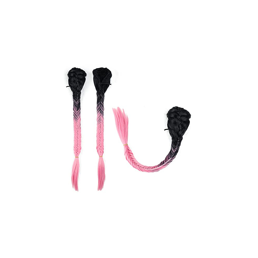 22 Inch Ombre Fishtail Braid Ponytail Extension with Secure Claw Clip, Heat Resistant Synthetic Hair