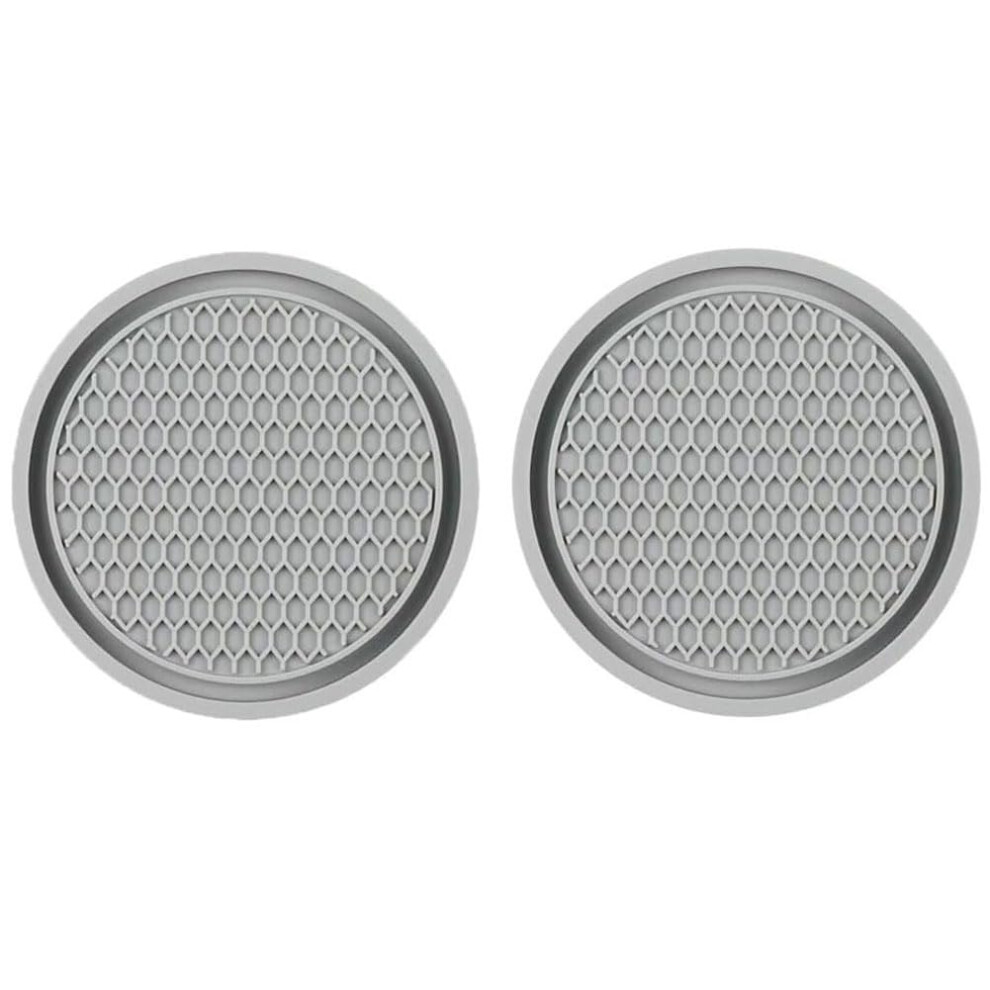 2Pcs Cup Holder Coaster For Volvo V60 V40, Rubber Non Slip Waterproof Car Cup Holder Insert, Grey 9174973404651