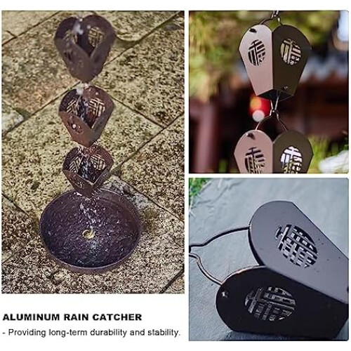 Rain Chain for Gutter Downspout, 10ft Adjustable Decorative Rain Chain with Waterfall Effect Hooks 1