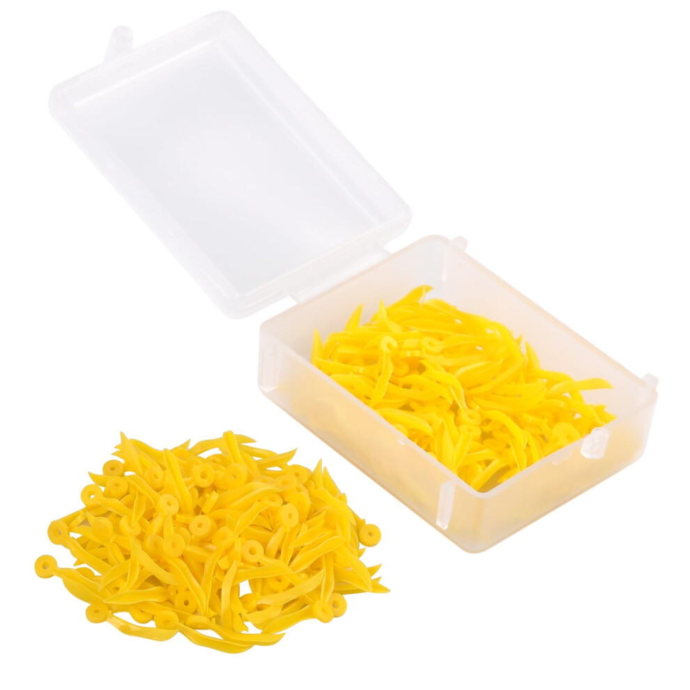 Yellow Plastic Dental Wedges Wave Shape Medium 100 Pcs Box For Secure Matrix Band And Restorations