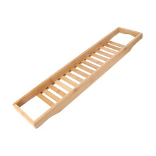 Bamboo Bathtub Tray with Expandable Sides and Book Tablet Holder for Relaxing Bath Accessories