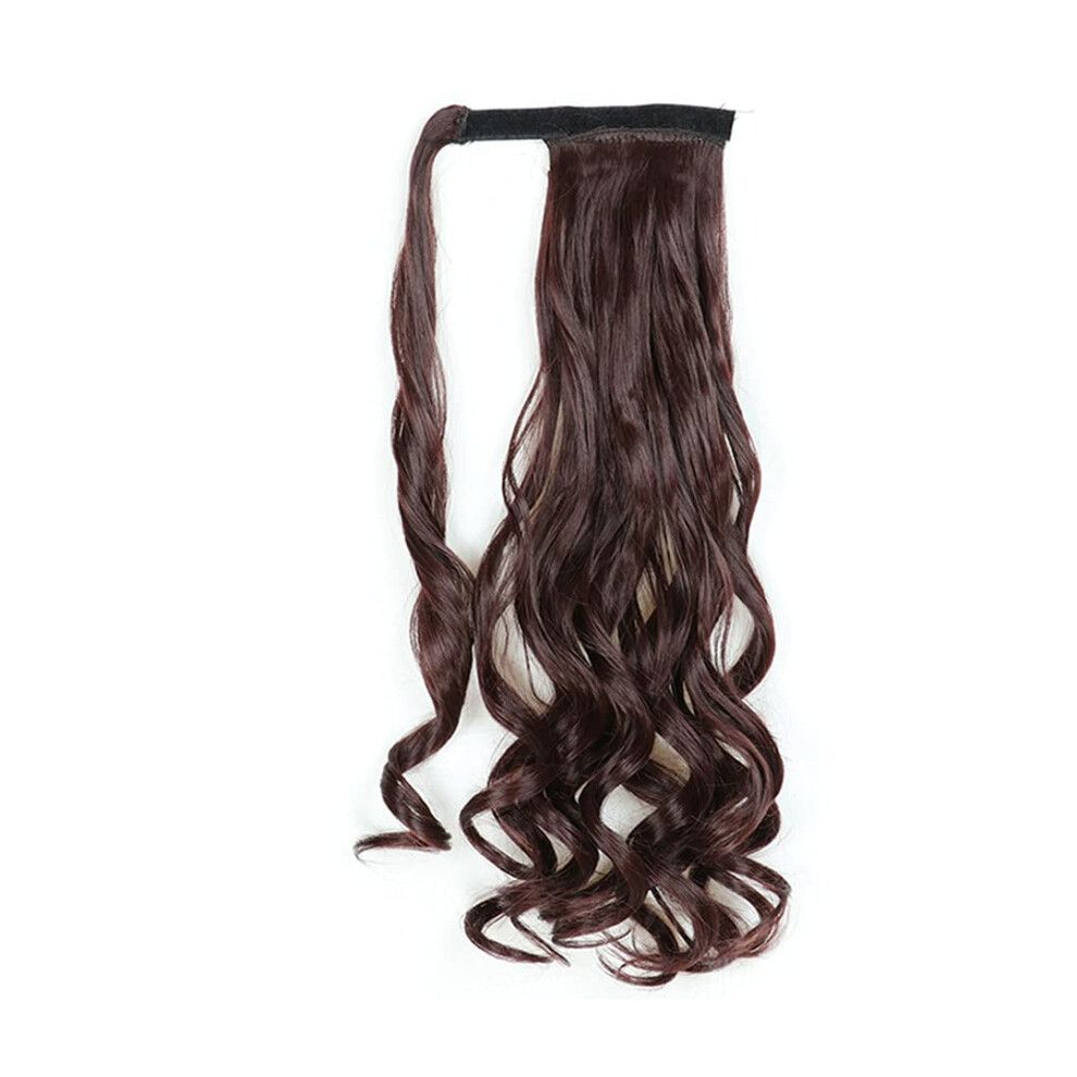 Ponytail Hair Extensions 22 Inch Wrap Around Clip In Synthetic Long Straight Hairpiece SI88 99J