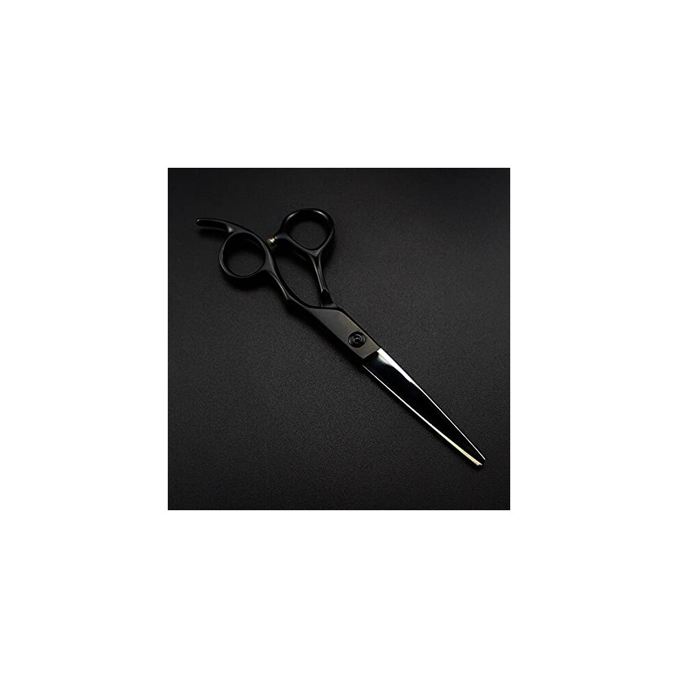 Black Hair Cutting Scissors 6 Inch Japan 440C Steel Barber Shears With Precision Sharp Blades