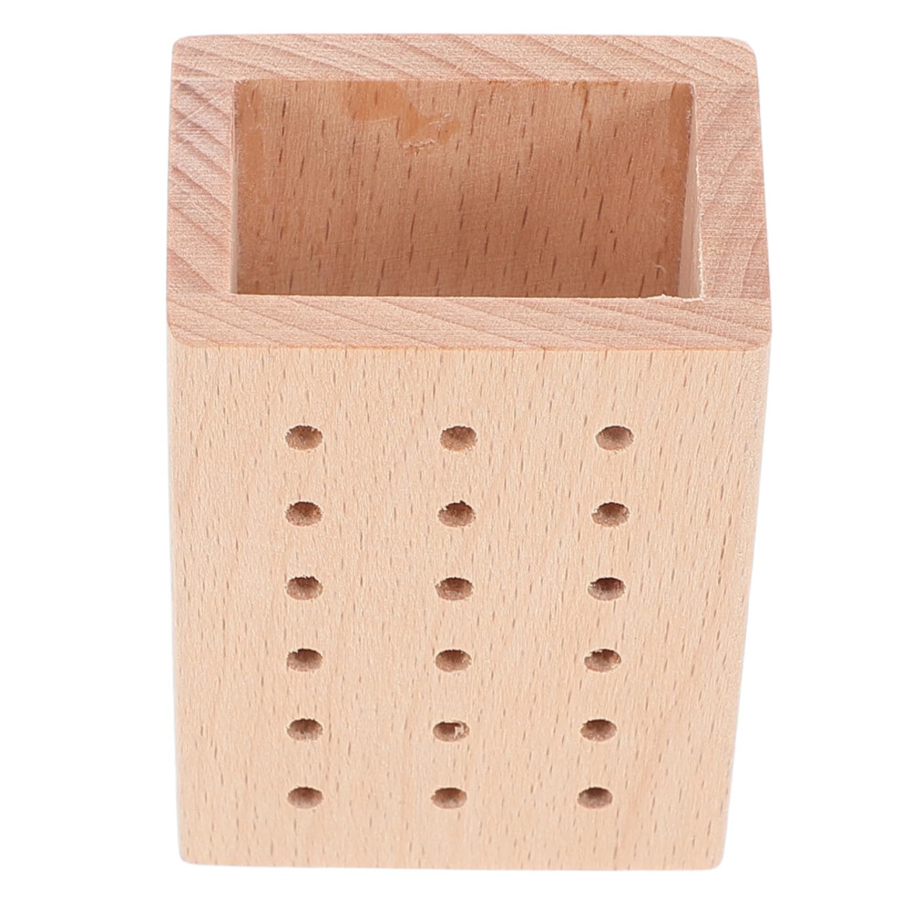 Wooden Nail Drill Bit Holder 18Hole Organizer With Protective Upright Storage For Salon And Home 9164114100818