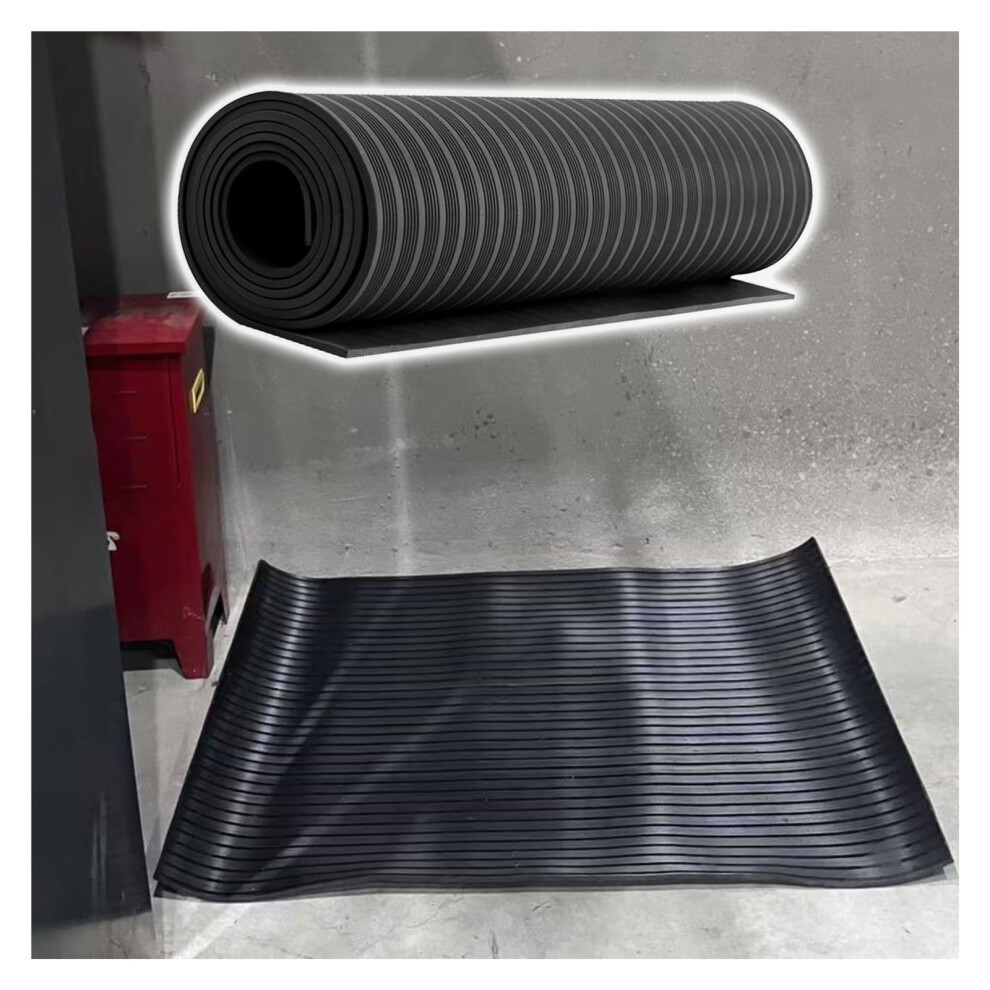 Large Rubber Insulating Mat For Electrical Safety, Voltage Protection, Nonslip Waterproof, Impact Resistant, Cuttable 7X3.2x0.3 Ft 9365369360174